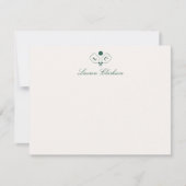 Carte de note de monogramme de pickleball (Devant)