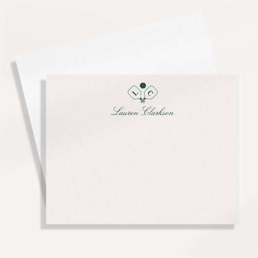 Carte de note de monogramme de pickleball