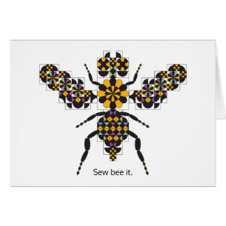 Carte de note de motif d'édredon d'abeille de miel