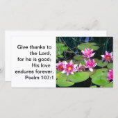 carte de note de nénuphar (Devant / Derrière)