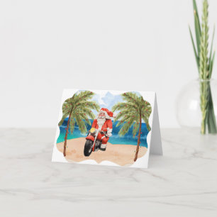 Carte de note de Noël Biker Père Noël