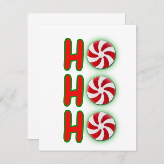 Carte de note de Noël Ho Ho Ho (Devant / Derrière)