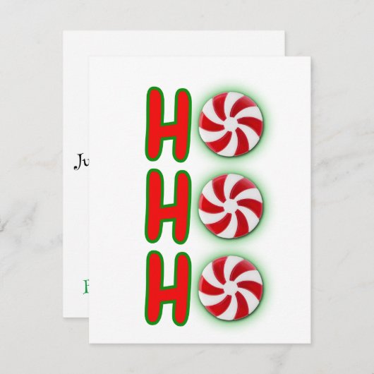 Carte de note de Noël Ho Ho Ho (Devant / Derrière)