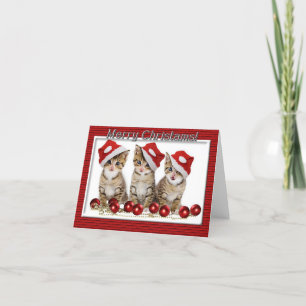 Carte de note de Noël Kitten Santas