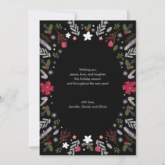 Carte de note de Noël moderne, Appartement de vaca (Dos)