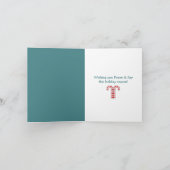 Carte de note de Noël rouge Sucre de canne (Intérieur)