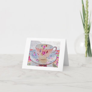 Carte de note de noir de tasse de thé