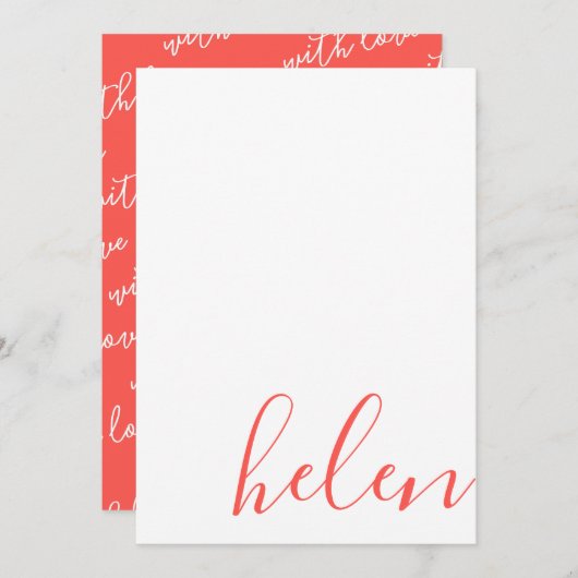 Carte de note de nom de script (Devant / Derrière)