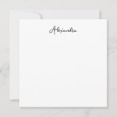 Carte de note de nom de script simple élégant (Devant)