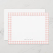 Carte de note de nom En vichy machine à écrire ros (Devant / Derrière)