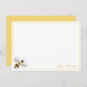 Carte de note de nom jaune simple de la bordure (Devant / Derrière)