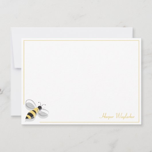 Carte de note de nom jaune simple de la bordure (Devant)