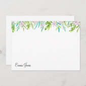 Carte de note de nom personnalisé botanique (Devant / Derrière)