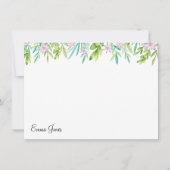 Carte de note de nom personnalisé botanique (Devant)