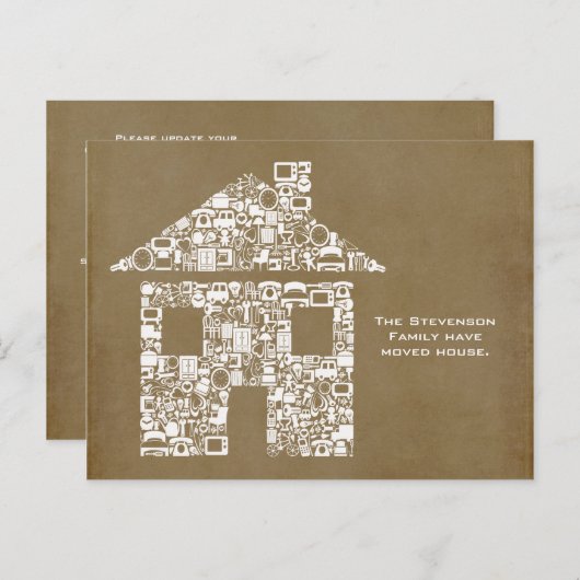 Carte de note de notification de nouvelle adresse  (Devant / Derrière)