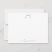 Carte de note de nurserie à nœud bleu Monogram (Devant)