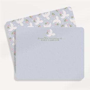 Carte de note de nurserie Colombe Bleue