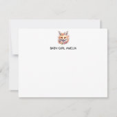 Carte de note de nursery simple avec renard floral (Devant)