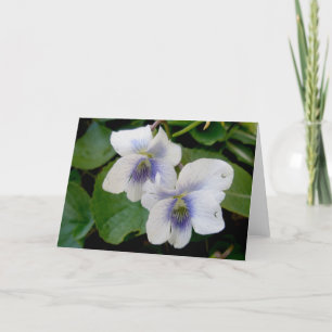 Carte de note de paire violette blanche