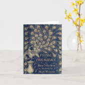 Carte de note de paon de fierté et de préjudice (Fleur jaune)