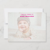 Carte de note de papeterie de nursery bébé photo c (Devant)
