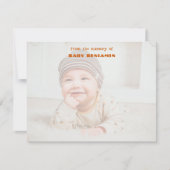Carte de note de papeterie de nursery pour bébé en (Devant)