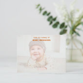 Carte de note de papeterie de nursery pour bébé en (Debout devant)