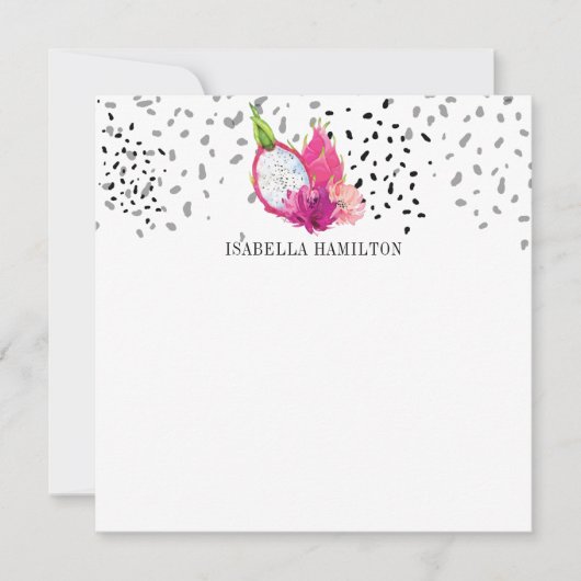 Carte de note de papeterie Mariage Pitaya (Devant)