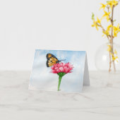 Carte de note de papillon de monarque (Fleur jaune)