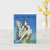 Carte de note de papillon d'or (Fleur jaune)