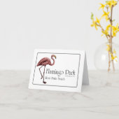 Carte de note de parc de Flamant rose (Fleur jaune)