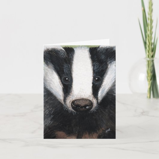 Carte de note de peinture de Badger européen (Devant)