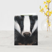 Carte de note de peinture de Badger européen (Fleur jaune)
