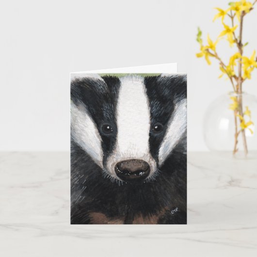Carte de note de peinture de Badger européen (Fleur jaune)