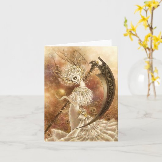 Carte de note de Père Noël Muerte (Fleur jaune)