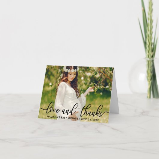 Carte de note de photo d'amour et de mercis de (Devant)