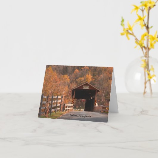 Carte de note de pont couvert (Fleur jaune)