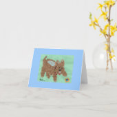 Carte de note de Poochie (carte de chien) (Fleur jaune)