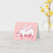 Carte de note de porc de vol - blanc (Fleur jaune)