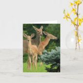carte de note de portrait de famille de cerfs (Fleur jaune)