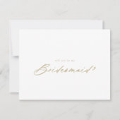 Carte de note de proposition Chic Gold Bridesmaid (Devant)