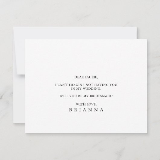 Carte de note de proposition classique Eucalyptus  (Dos)