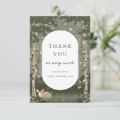 Carte de note de remerciement Baby shower enchanté (Debout devant)