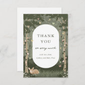 Carte de note de remerciement Baby shower enchanté (Devant / Derrière)