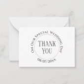 Carte de note de remerciement du jour du mariage (Devant)