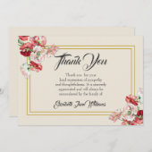 Carte de note de remerciement funéraire| Poppies (Devant / Derrière)