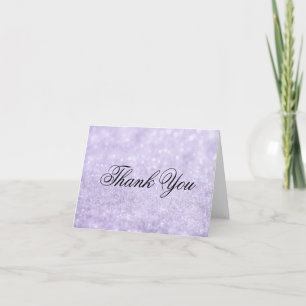 Carte de note de remerciement - Lit Purple Glit Fa