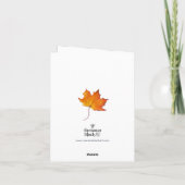 Carte de note de remerciement Maple Leaf (Dos)