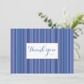 Carte de note de remerciement moderne bleu violet  (Debout devant)