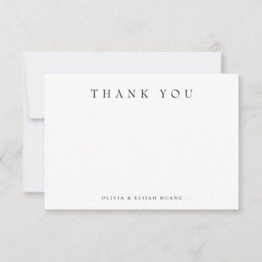 Carte de note de remerciement moderne simple (Devant)